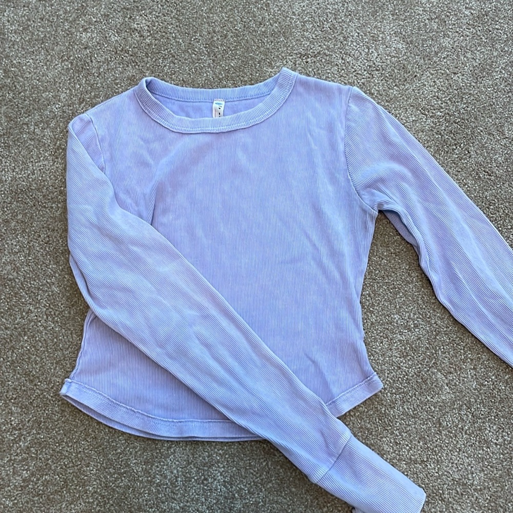 Free people movement ribbed long-sleeve baby tee
